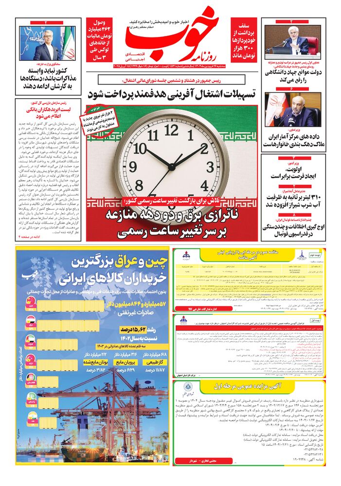 روزنامه خوب شماره 1531