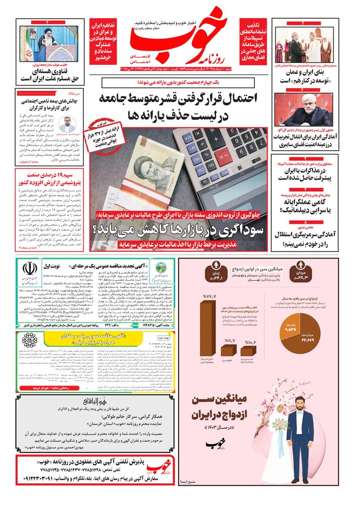 روزنامه خوب شماره 1569