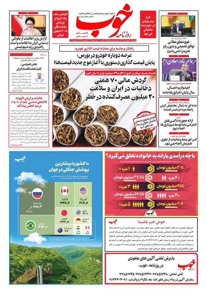 روزنامه خوب شماره 1575