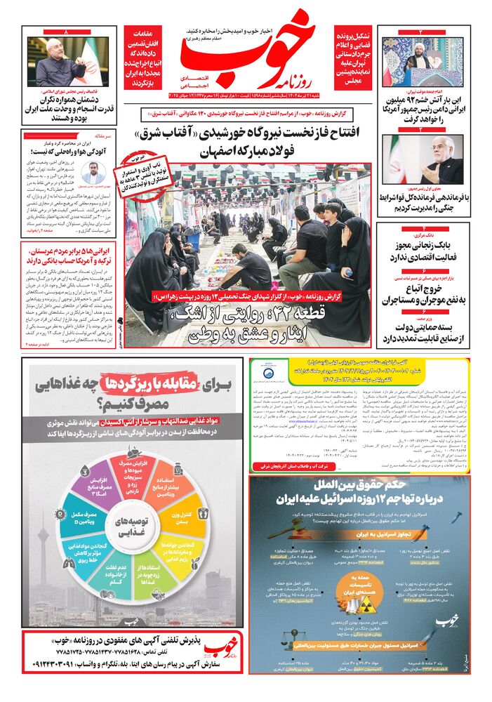 روزنامه خوب شماره 1598