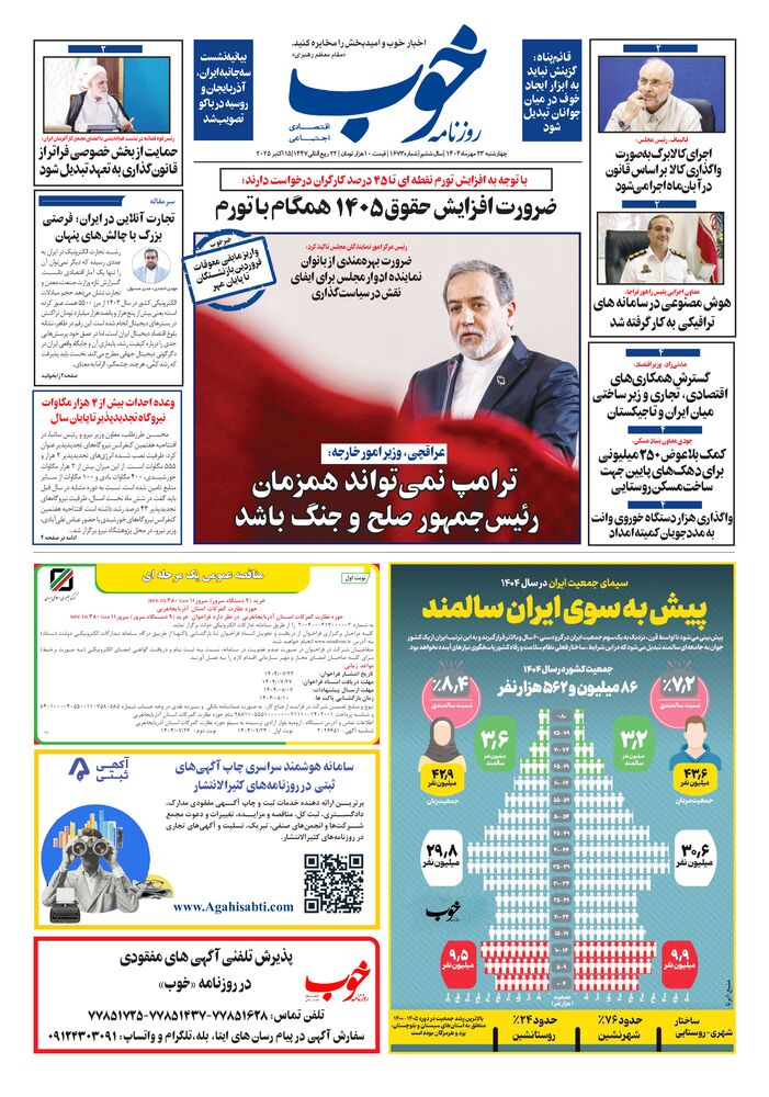 روزنامه خوب شماره 1673