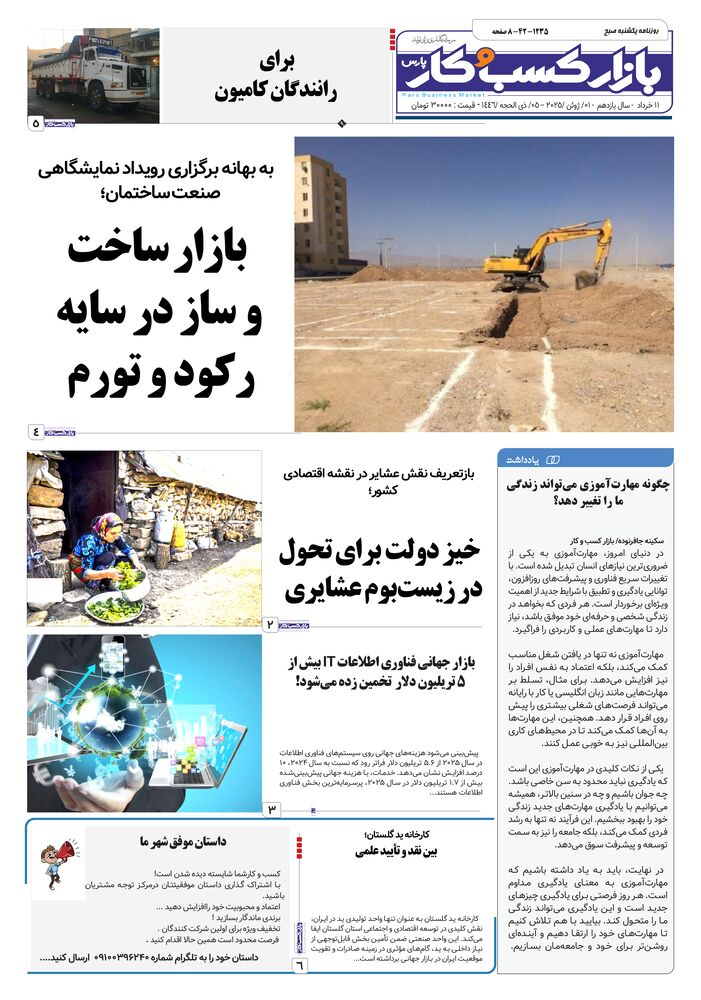 روزنامه بازار کسب و کار پارس شماره 1235