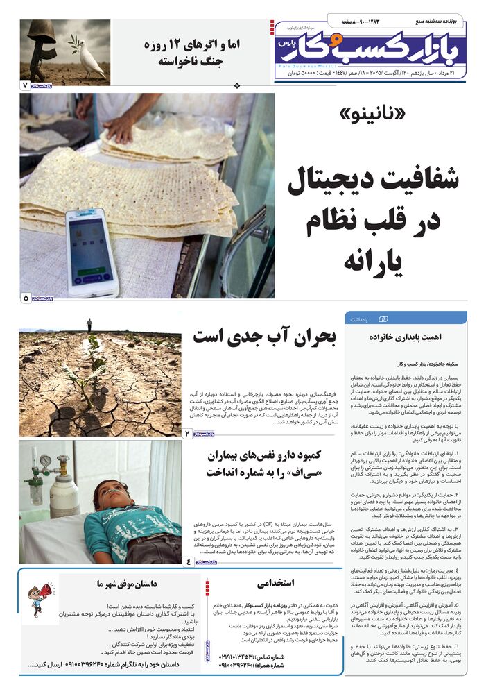 روزنامه بازار کسب و کار پارس شماره 1283